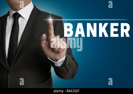 banker touchscreen of businessman operated concept Stock Photo
