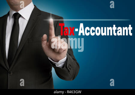 tax accountant touchscreen of businessman operated concept Stock Photo