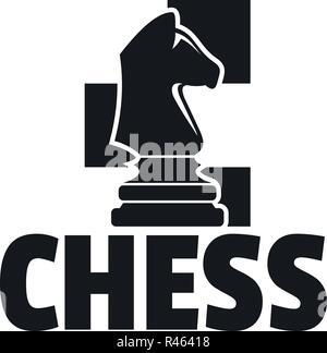 Chess horse logo. Simple illustration of chess horse vector logo for web design isolated on white background Stock Vector