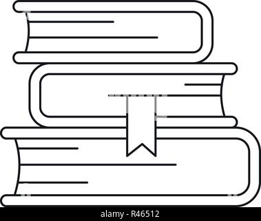 Book stack icon. Outline book stack vector icon for web design isolated on white background Stock Vector