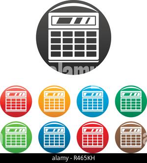 Calculator icons set 9 color vector isolated on white for any design Stock Vector