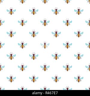 Bee pattern seamless vector repeat for any web design Stock Vector