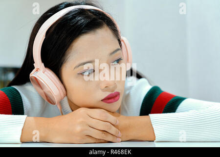 Woman With Headphones In Loft Posing - Stock Video | Motion Array