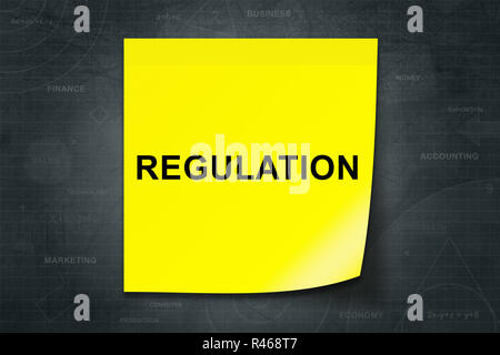 regulation word on yellow note Stock Photo