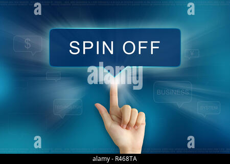hand clicking on spin off button Stock Photo