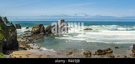 Ecola Point, Northern trail, Ecola State Park, Cannon Beach, Seaside, Pacific Coast, Oregon, USA. Stock Photo