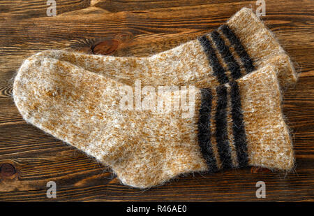 Knitted wool socks Stock Photo
