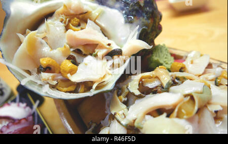 Japanese seafood turbo marmoratus in restaurant Stock Photo