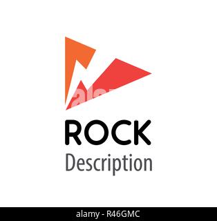 Rock music logo. Emblem with Lightning for Rock music company, group and association. Stock Vector
