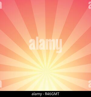 Abstract background of Sunlight with Stripes. Glow with radial rays of star. Stock Vector
