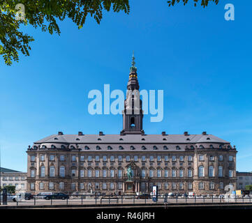 Front of Christiansborg Slot (Christiansborg Palace), home to the Danish Parliament (Folketinget), Slotsholmen, Copenhagen, Denmark Stock Photo