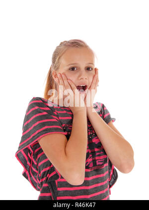 Surprised young blond girl. Stock Photo