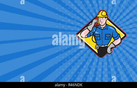 Business card Telephone Repairman Lineman Worker Phone Stock Photo