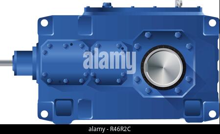 Cilindrical gear vector illustration flat design. Pair of gears isolated on white background. Stock Vector