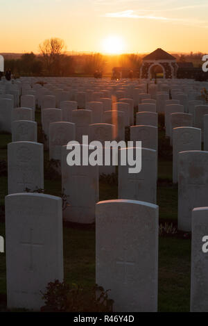 Tyne Cot British military cemetery near Ypres Stock Photo