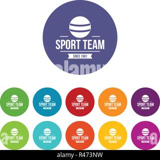 Cricket ball icons set vector color Stock Vector