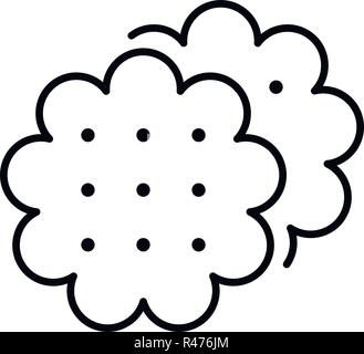 Flower biscuit icon, outline style Stock Vector