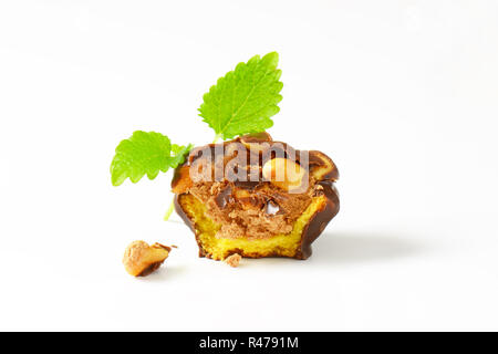 chocolate covered cookie with peanut filling Stock Photo
