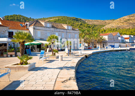 Town of Vis seafront view Stock Photo