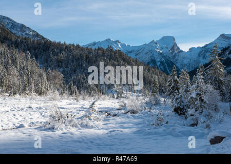 winter in karwendelgebirge Stock Photo