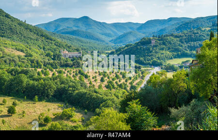 Idyllic landscape surrounding Spoleto. Umbria, central Italy. Stock Photo
