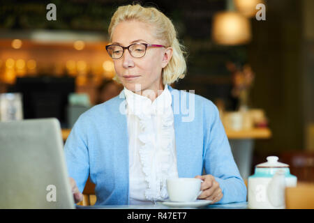 Having tea and networking Stock Photo