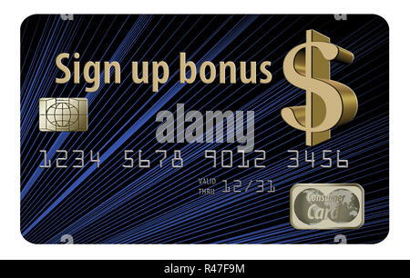 Here is a generic sign up bonus credit card that offers an up front bonus for signing up for this card. Stock Photo