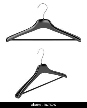 Coat hangers isolated on white Stock Photo