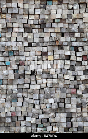Stack of wood planks on lumber yard Stock Photo