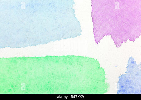 watercolor glaze with four different colors Stock Photo