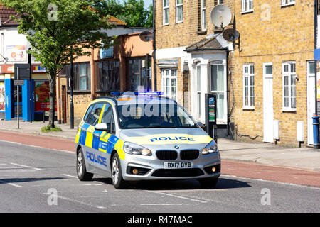 Police car on call, High Road, Willesden Green, Willesden, London Borough of Brent, Greater London, England, United Kingdom Stock Photo