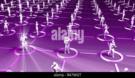 Crowd of 3D Figures Stock Photo