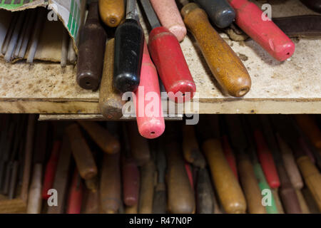 real domestic home DIY workshop Stock Photo