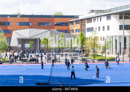 Playground at Pimlico Academy senior school, Lupis Street, Pimlico, City of Westminster, Greater London, England, United Kingdom Stock Photo