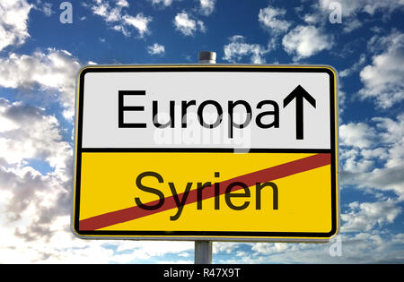 ortssschild deutschland syrien Stock Photo