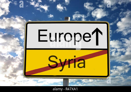 ortssschild deutschland syrien Stock Photo