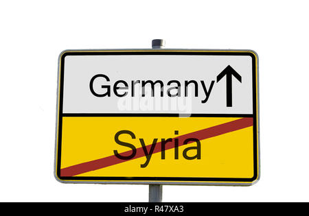 ortssschild deutschland syrien Stock Photo