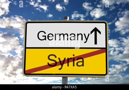 ortssschild deutschland syrien Stock Photo