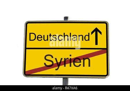 ortssschild deutschland syrien Stock Photo