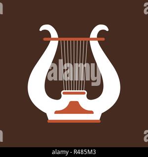 Lure flat vector icon. Folk music instrument Stock Vector