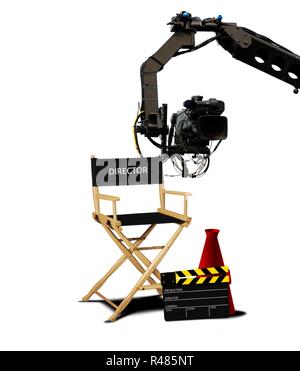 Director seat and movie making equipment Stock Photo