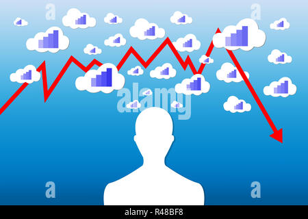Economy decrease concept with grid Stock Photo - Alamy