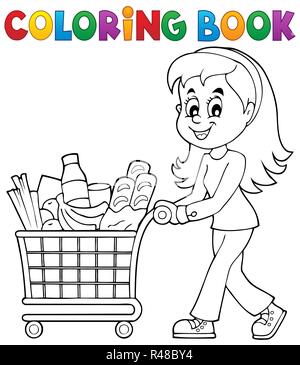 coloring pages shopping cart