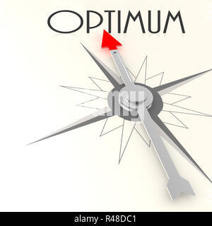 Compass with optimum word Stock Photo
