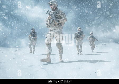 infantrymen in action Stock Photo