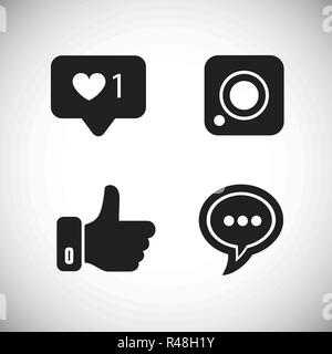 Social media icons on white background Stock Vector
