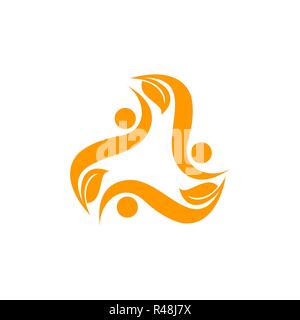 Human character vector logo concept illustration. Abstract man figure logo Stock Vector