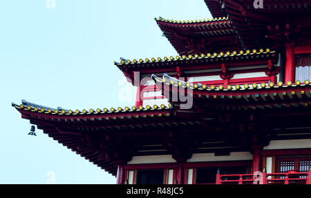 Close-up view of Buddha Tooth Relic Temple in Singapore Stock Photo