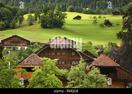 Erlenbach im Simmental village. Canton of Bern. Switzerland Stock Photo