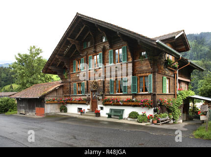 Erlenbach im Simmental village. Canton of Bern. Switzerland Stock Photo